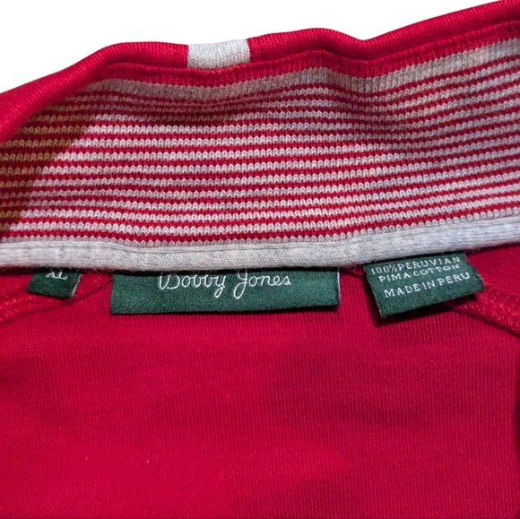 Bobby Jones Red Long Sleeve Quarter Zip Sweater size XL Golf Preppy - Picture 5 of 8